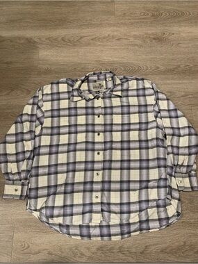 Levi's Silver Tab Purple and White Plaid Long Sleeve Flannel Size XL